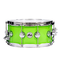 DW Collectors Series 6.5x14 Brass Snare - Neon Green with Chrome