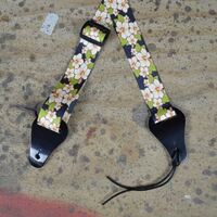 HIBISCUS GREEN PRINTED WEBBING UKULELE STRAP