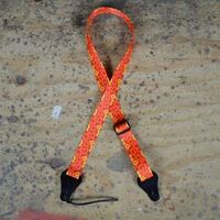 Hibiscus Red Printed Webbing Ukulele Strap