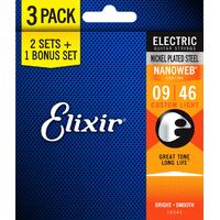 Elixir 16541 Nanoweb Electric  9-46 3 Pack Custom Light