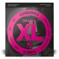 D'Addario ECB81M Bass Chromes Flat Wound Strings - 45-100 Medium Scale Set