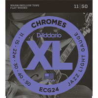 D'Addario ECG24 Chromes, Jazz Light, 11-50 Electric Strings