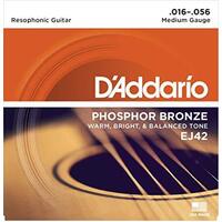 D'addario EJ42 Phosphor Bronze Resophonic Guitar Strings, 16-56