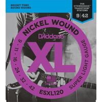 D'Addario ESXL120 Nickel Wound Electric Guitar Strings Super Light Double Ball End 09-42