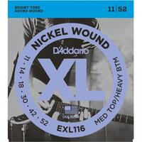 D'Addario EXL116-3D Nickel Wound Electric Guitar Strings Medium Top/Heavey Botom 11-52 3 Set Value Pack