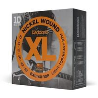 D'Addario EXL140-10P Nickel Wound Electric Strings 10-Pack Light Top/Heavy Bottom 10-52