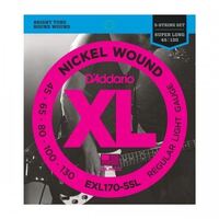 D'Addario EXL170-5SL 5-String Nickel Wound Bass Guitar Strings, Light, Super Long Scale 45-130