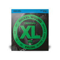 D'Addario EXL220 Nickel Wound Bass Guitar Strings, Super Light, 40-95, Long Scale