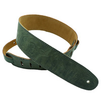 DSL FJ25-GREY 2.5 Inch Flower Embossed Guitar Strap - Grey