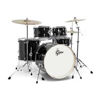 Gretsch Energy Series 5-Piece Drum Kit in Black w/ Upgraded USA Evans Heads