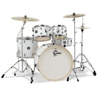 Gretsch Energy Series Fusion 5-Pce Drum Kit in White w/ Upgraded USA Evans Heads