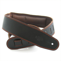 DSL GEG Series 2.5" Padded Guitar Strap Black, Brown Backing