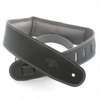 DSL GEG Series 2.5" Padded Guitar Strap Black, Grey Backing