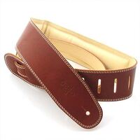 DSL GEG Series 2.5" Padded Guitar Strap Maroon, Beige Backing