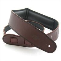 DSL GEG Series 2.5" Padded Guitar Strap Saddle Brown, Black Backing