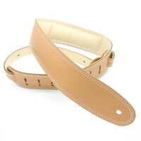 DSL GEG Series 2.5" Padded Guitar Strap Tan, Beige Backing