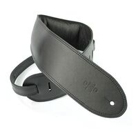 DSL GEG Series 3.5" Padded Guitar Strap Black, Black Backing