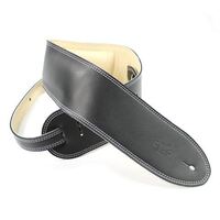 DSL GEG Series 3.5" Padded Guitar Strap Black, Beige Backing