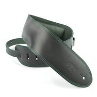 DSL GEG Series 3.5" Padded Guitar Strap Black, Green Stitching