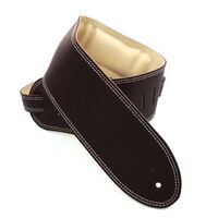 DSL GEG Series 3.5" Padded Guitar Strap Brown, Beige Backing