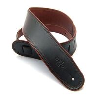 DSL 2.5" Rolled Edge Guitar Strap - Black/Brown