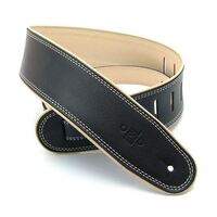 DSL 2.5" Rolled Edge Guitar Strap - Black/Beige