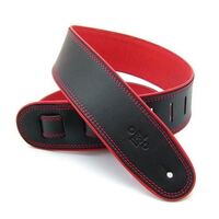 DSL 2.5" Rolled Edge Guitar Strap - Black/Red