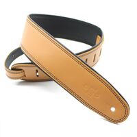 DSL 2.5" Rolled Edge Guitar Strap - Tan/Black