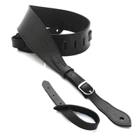 DSL GET25-15-1 2.5" Buckle Slender Black/Black Leather Guitar Strap