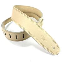 DSL GLG 3-Ply 2.5" Garment Leather Guitar Strap - Beige/Beige