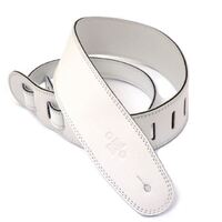 DSL GLG 3-Ply 2.5" Garment Leather Guitar Strap - White/White