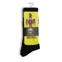 Perris Licensed GNR "Appetite For Destruction" Large Crew Socks in Black/Yellow (1-Pair)
