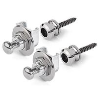 GROVER Quick Release Nickel Guitar Strap Lock Set, Pair