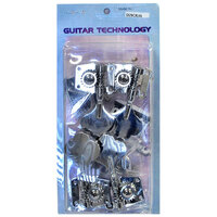 GT Electric Bass Guitar Open Gear Tuning Machines in Chrome Finish (4-Inline)