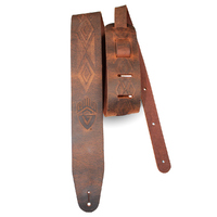Guild Deluxe Tooled Leather Guitar Strap Brown