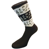 Music Notes Socks - Black & White