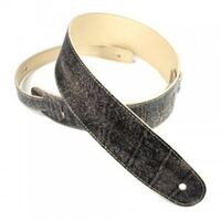 DSL 2.5" Hand Dyed Black Leather Guitar Strap