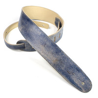 DSL 2.5" Hand Dyed Blue Leather Guitar Strap