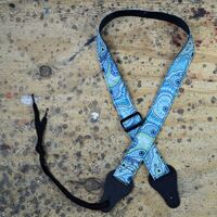 Aboriginal Art Rag Ukulele Strap – Yalke Wetlands Aqua