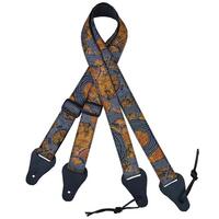 Colonial Leather Aboriginal Art Rag Ukulele Strap – Bush Plum Gold