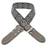 DSL JAC20 Jacquard Guitar Strap FIL Design White