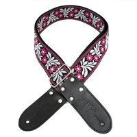 DSL Jacquard Weaving Guitar Strap - Flower Fuschsia