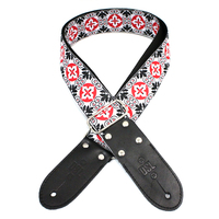 DSL Jacquard JAC20-NOD-RED Black/White Guitar Strap