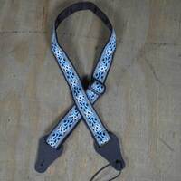 Colonial Leather Jacquard Ukulele Strap - Blue Aztec