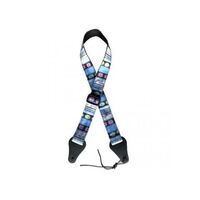 Colonial Leather Jacquard Ukulele Strap - Candy Stripe Blue