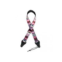 Colonial Leather Jacquard Ukulele Strap - Candy Stripe Red