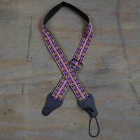 Colonial Leather Jacquard Ukulele Strap - Multi Coloured Diamonds
