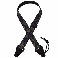 Colonial Leather Jacquard Ukulele Strap - Blue Paisley