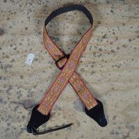 Colonial Leather Jacquard Ukulele Strap - Red