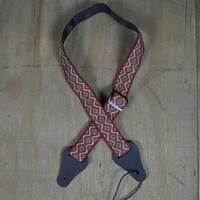 Colonial Leather Red Psychedelic Jacquard Ukulele Strap